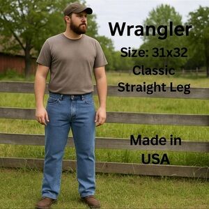 Wrangler Denim Jeans Men’s 30 X 30
Blue Relaxed Straight Cut High-Rise 💯 Cotton